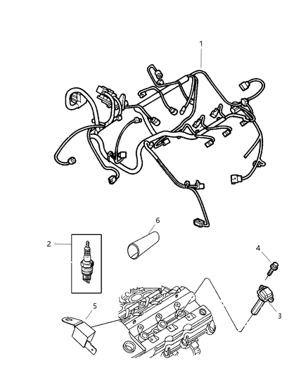 2007 Dodge Magnum Spark Plugs, Cables & Coils Diagram