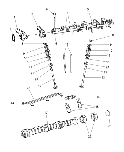 2008 Chrysler Town & Country Engine Camshaft Diagram for 4666100AA