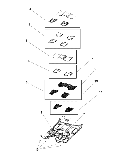 2017 Ram 1500 Carpet-Floor Diagram for 1XH25DX9AC