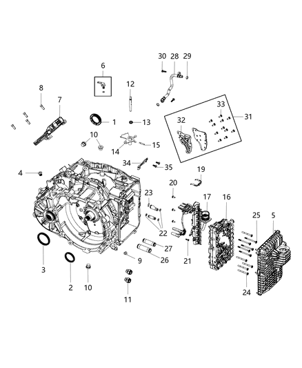 2018 Ram ProMaster City Transmission Serviceable Parts Diagram