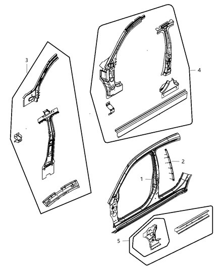 2010 Chrysler Sebring Panel-Body Side Aperture Front Diagram for 68021027AD