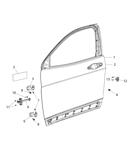 2017 Jeep Cherokee Panel-Front Door Outer Repair Diagram for 68102760AB