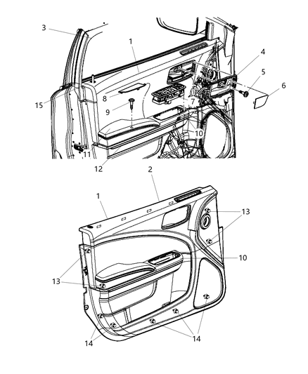 2015 Dodge Charger Panel-Front Door Diagram for 5PF131X9AB