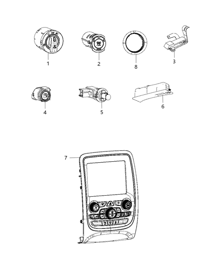 2018 Dodge Durango Switches - Instrument Panel Diagram