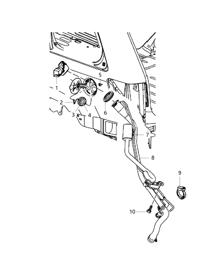 2010 Jeep Grand Cherokee Tube-Fuel Filler Diagram for 68041234AA