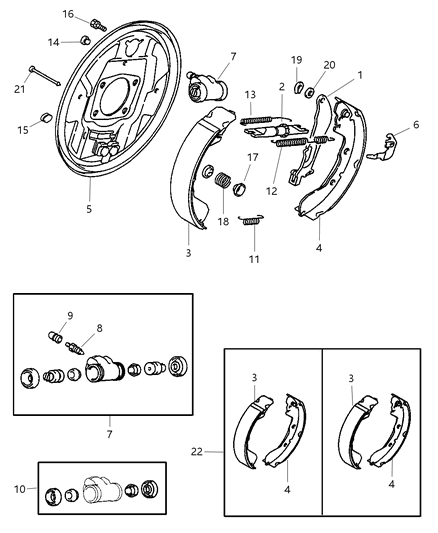 2005 Chrysler Sebring Coupe Rear Brakes - Drum Diagram