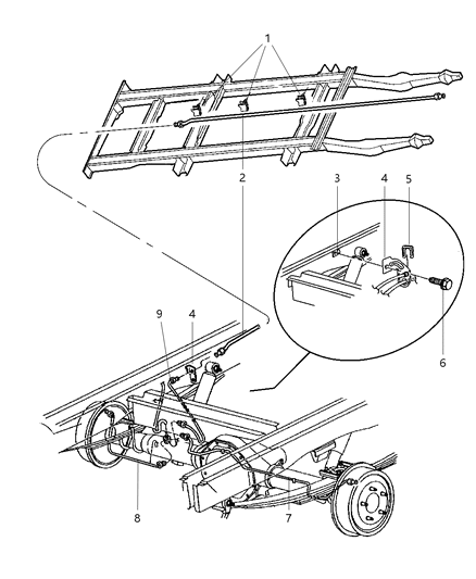 1998 Dodge Ram Wagon Line-Brake Diagram for 52009458AD