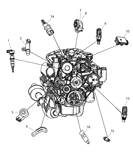 2006 Dodge Ram 1500 Sensor-Crankshaft Position Diagram for 56044180AB