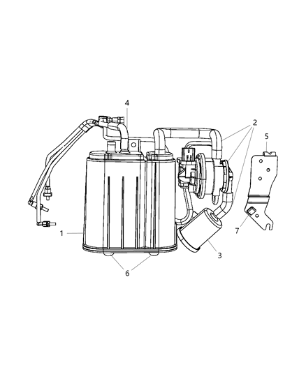 2008 Dodge Viper Vapor Canister & Leak Detection Pump Diagram