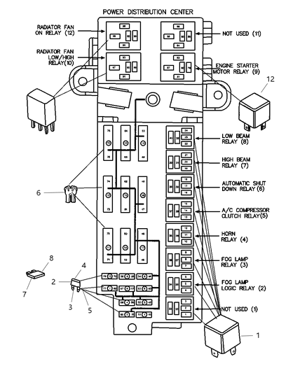 2006 Dodge Viper Bracket-Power Distribution Center Diagram for 5029294AD