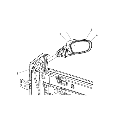 2006 Chrysler 300 Outside Rear View Mirror Diagram for 4805981AG