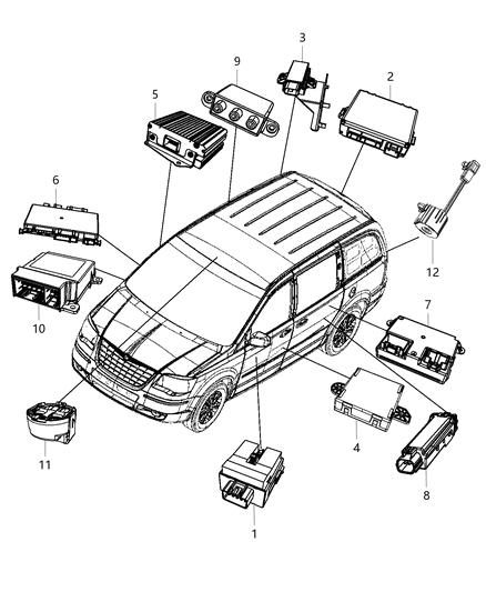 2012 Ram C/V OCCUPANT Restraint Module Diagram for 68062118AG