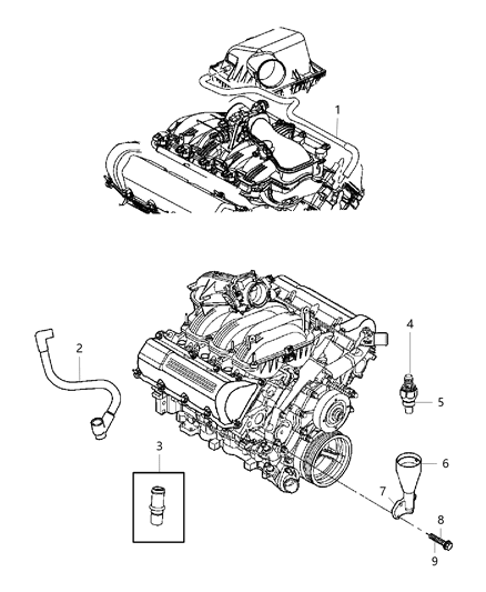 2006 Dodge Ram 1500 Valve-CRANKCASE Vent Diagram for 53032925AB