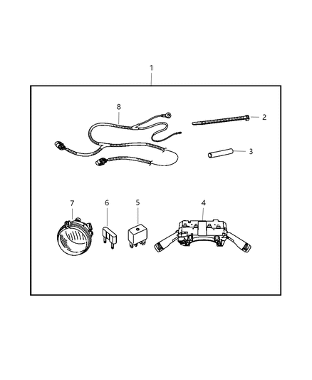 2007 Jeep Liberty Fog Lamp Kit Diagram for 82209413