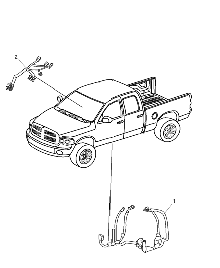 2010 Dodge Dakota Wiring Body, Front Diagram