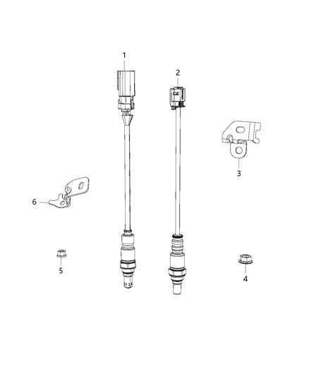 2019 Jeep Cherokee Oxygen Sensor Right Diagram for 68217019AA