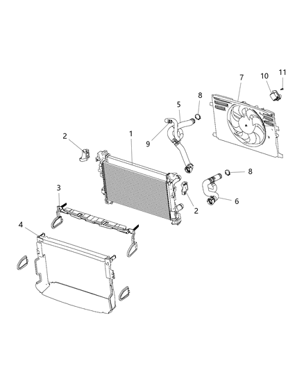 2016 Ram ProMaster City Radiator & Related Parts Diagram