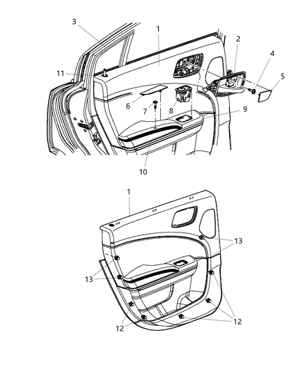 2013 Dodge Charger Panel-Rear Door Diagram for 1TR60HL1AG