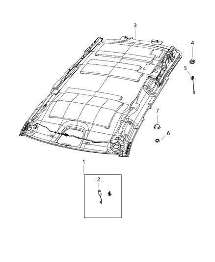 2021 Jeep Grand Cherokee Bezel-Dome Lamp Diagram for 6BT38HL1AA