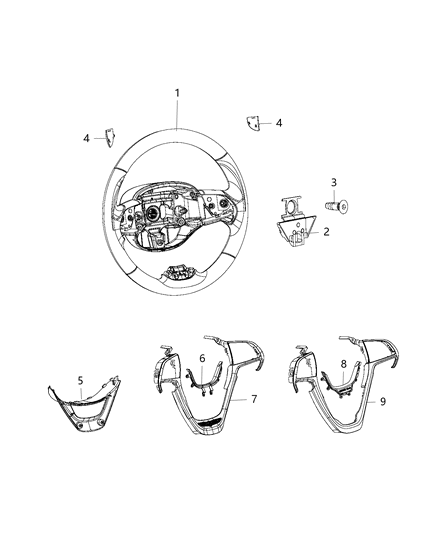 2018 Jeep Grand Cherokee Wheel-Steering Diagram for 5QV29DX9AC