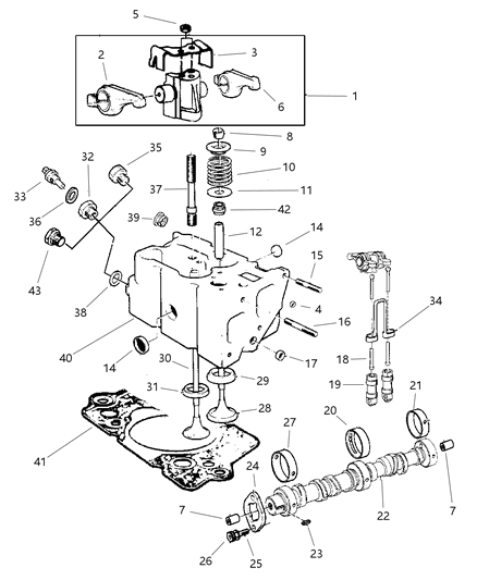 1997 Jeep Cherokee Camshaft & Valves Diagram 1