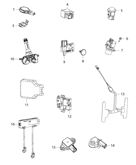 2015 Chrysler 200 Sensors - Body Diagram