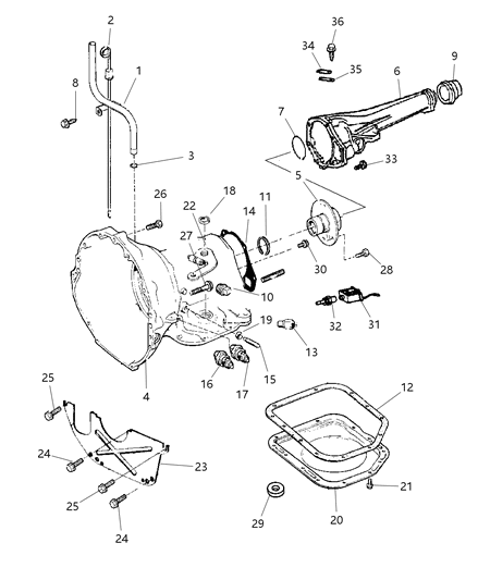 1999 Jeep Cherokee Case & Related Parts Diagram 1