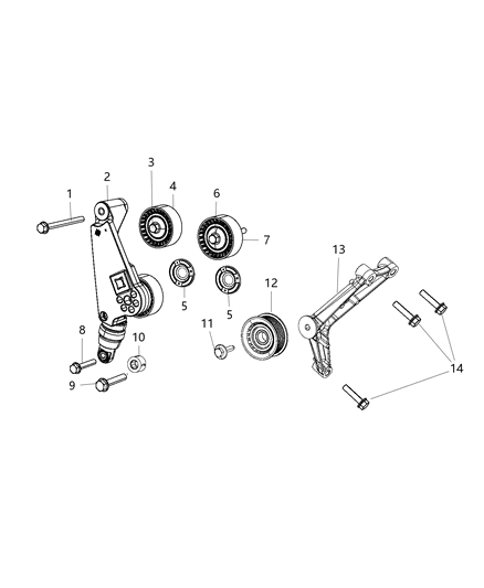 2019 Jeep Wrangler Pulley-Idler Diagram for 4627039AA