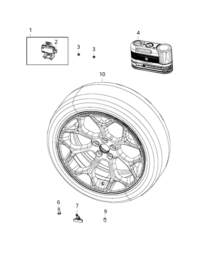 2019 Chrysler 300 Sensor, Tire Pressure Diagram