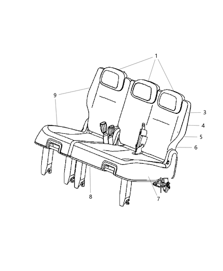 2007 Dodge Grand Caravan Seat-Rear Diagram for YN451J1AE