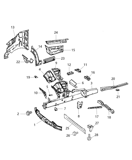 2009 Dodge Sprinter 3500 Front Fender Diagram 1