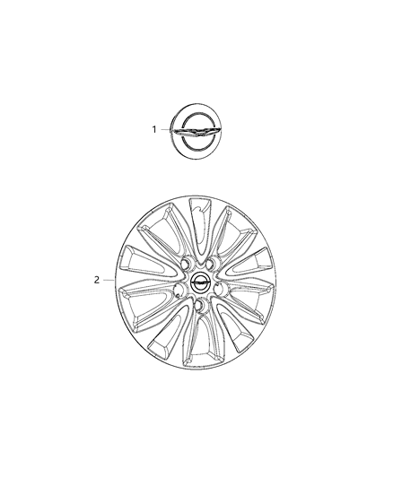 2017 Chrysler Pacifica Wheel Covers & Center Caps Diagram