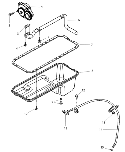 2007 Dodge Ram 2500 Oil Pump , Oil Pan And Indicator Diagram 2