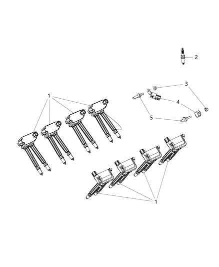 2015 Ram 3500 Cab Chassis Ignition, Spark Plugs, Coils, And Capacitors Diagram