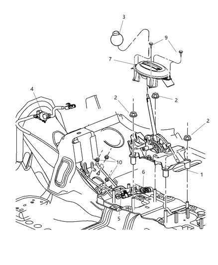 2003 Chrysler PT Cruiser Gearshift Control Diagram