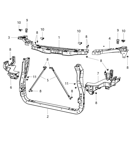 2012 Dodge Durango Radiator Support Diagram