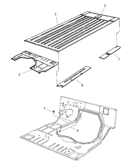 2001 Dodge Ram Wagon Extension-Floor Pan Diagram for 55347191AB