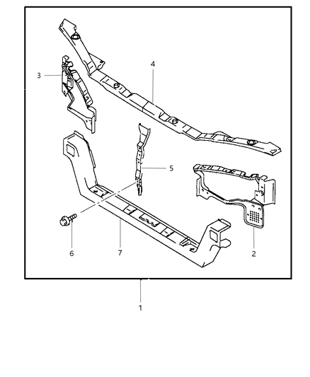 1999 Chrysler Sebring Support Headlamp Diagram for MB959397