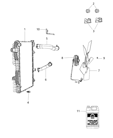 2014 Ram 3500 Radiator & Related Parts Diagram 2