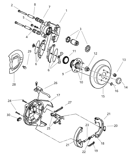 2002 Chrysler PT Cruiser CALIPER-Disc Brake Diagram for R5083159AA