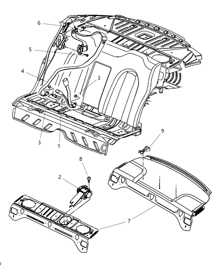 2000 Chrysler Concorde Seat Belts - Rear Diagram