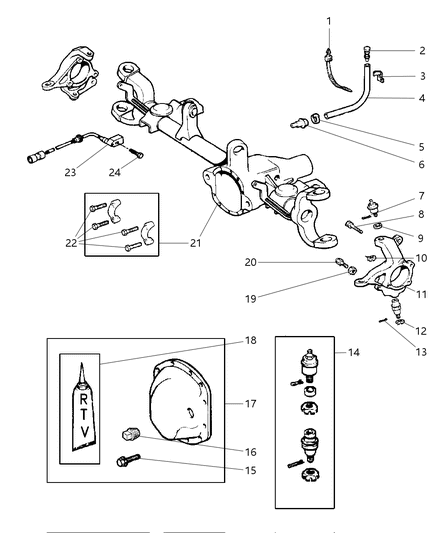 2000 Jeep Wrangler Housing - Front Axle Diagram