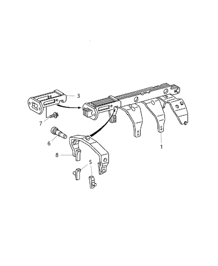 2008 Dodge Ram 3500 Pickup Shift Forks & Rails Diagram 1