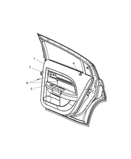 2007 Chrysler Sebring Panel-Rear Door Trim Diagram for 1GH811DBAA