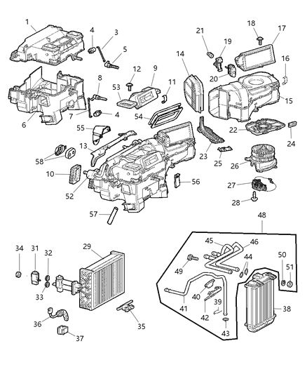 2008 Chrysler Crossfire Air Conditioning & Heater Unit Diagram