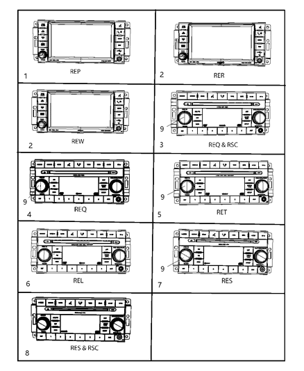 2008 Jeep Wrangler Radio-AM/FM/6 Dvd Diagram for 5064921AE