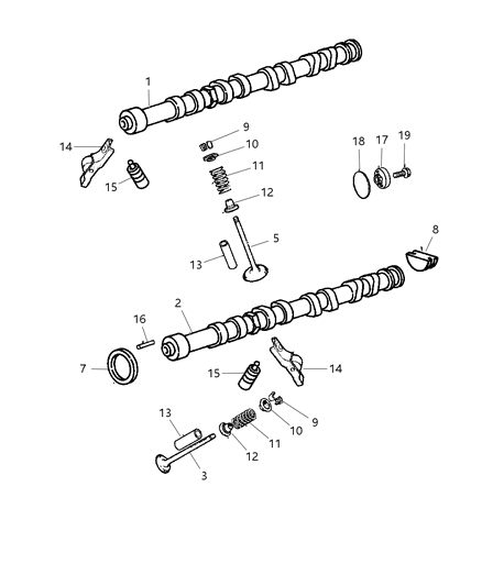 2004 Chrysler PT Cruiser Camshaft & Valves Diagram 4