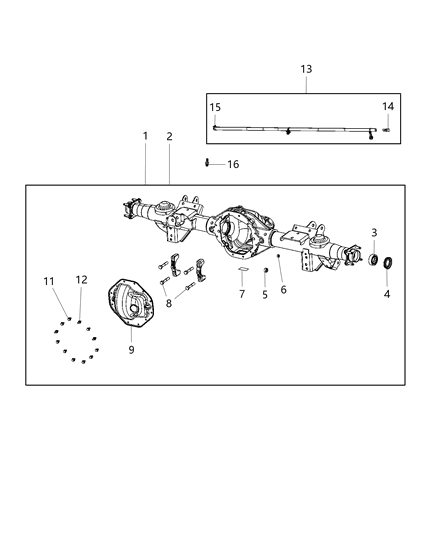 2021 Ram 1500 Axle Housing And Vent, Rear Diagram