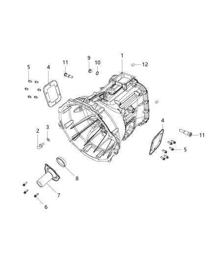 2013 Ram 3500 Cab Chassis Front Case & Related Parts Diagram