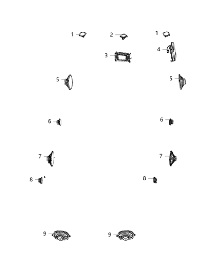 2017 Chrysler Pacifica Speakers, Audio Diagram 1